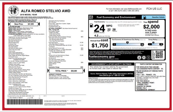 New 2018 Alfa Romeo Stelvio Q4 for sale Sold at Bentley Greenwich in Greenwich CT 06830 26