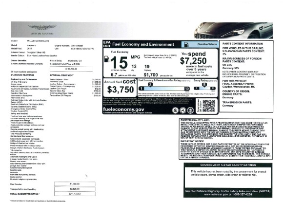 Used 2014 Aston Martin Rapide S for sale Sold at Bentley Greenwich in Greenwich CT 06830 22