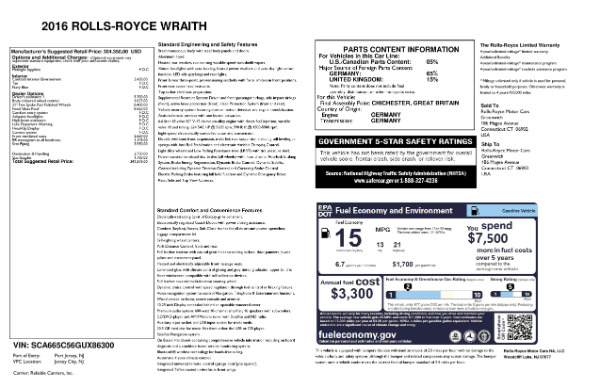 Used 2016 Rolls-Royce Wraith for sale Sold at Bentley Greenwich in Greenwich CT 06830 24