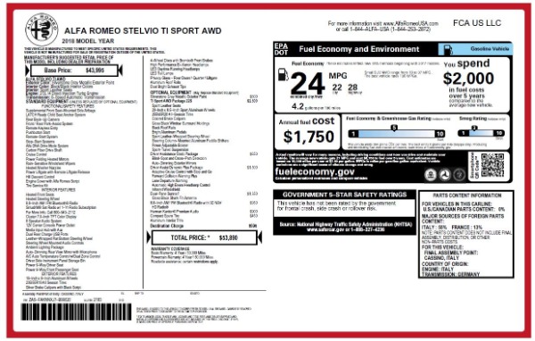 New 2018 Alfa Romeo Stelvio Ti Sport Q4 for sale Sold at Bentley Greenwich in Greenwich CT 06830 26