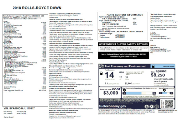 New 2018 Rolls-Royce Dawn for sale Sold at Bentley Greenwich in Greenwich CT 06830 7