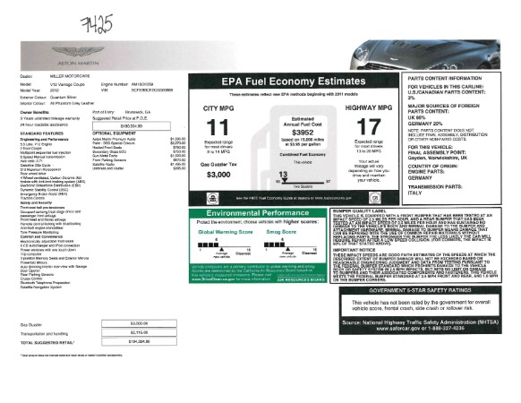 Used 2012 Aston Martin V12 Vantage Coupe for sale Sold at Bentley Greenwich in Greenwich CT 06830 20