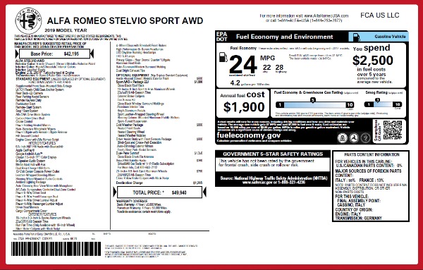 New 2019 Alfa Romeo Stelvio Sport Q4 for sale Sold at Bentley Greenwich in Greenwich CT 06830 27