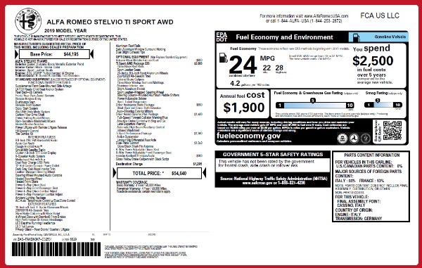 New 2019 Alfa Romeo Stelvio Ti Sport Q4 for sale Sold at Bentley Greenwich in Greenwich CT 06830 26