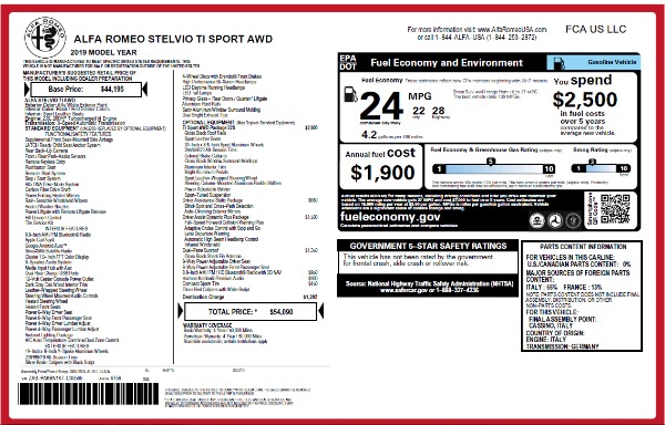 New 2019 Alfa Romeo Stelvio Ti Sport Q4 for sale Sold at Bentley Greenwich in Greenwich CT 06830 26