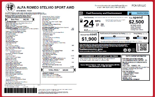 New 2019 Alfa Romeo Stelvio Sport Q4 for sale Sold at Bentley Greenwich in Greenwich CT 06830 2