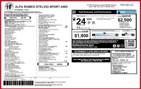 New 2019 Alfa Romeo Stelvio Sport Q4 for sale Sold at Bentley Greenwich in Greenwich CT 06830 27