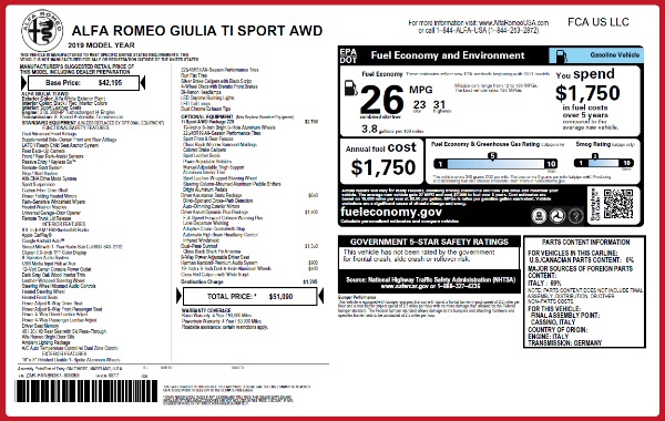 New 2019 Alfa Romeo Giulia Ti Sport Q4 for sale Sold at Bentley Greenwich in Greenwich CT 06830 26