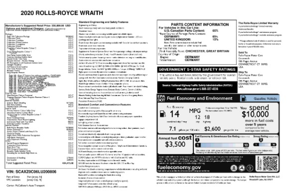 New 2020 Rolls-Royce Wraith Eagle for sale Sold at Bentley Greenwich in Greenwich CT 06830 8