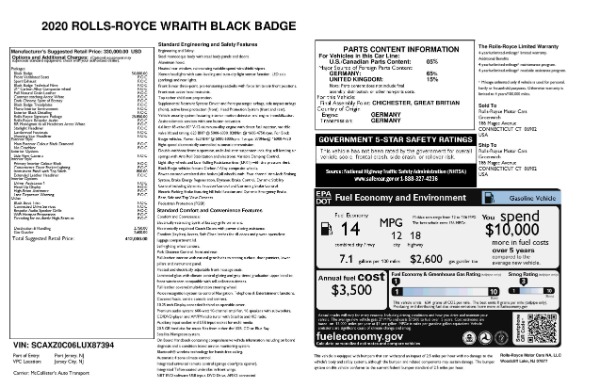 New 2020 Rolls-Royce Wraith Black Badge for sale Sold at Bentley Greenwich in Greenwich CT 06830 26