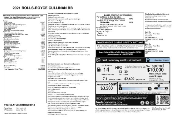 New 2021 Rolls-Royce Cullinan Black Badge for sale $439,700 at Bentley Greenwich in Greenwich CT 06830 11