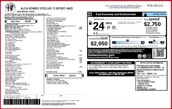 New 2020 Alfa Romeo Stelvio Ti Sport Q4 for sale Sold at Bentley Greenwich in Greenwich CT 06830 2