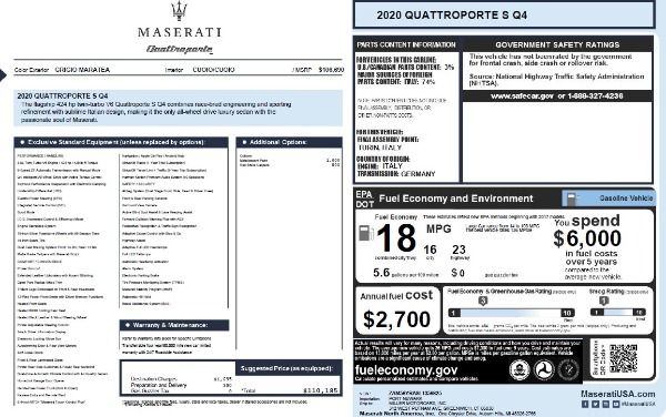 New 2020 Maserati Quattroporte S Q4 for sale Sold at Bentley Greenwich in Greenwich CT 06830 2