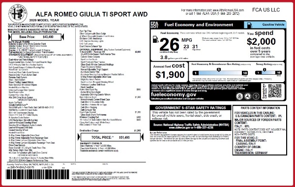 New 2020 Alfa Romeo Giulia Ti Sport Q4 for sale Sold at Bentley Greenwich in Greenwich CT 06830 28