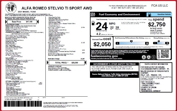 New 2021 Alfa Romeo Stelvio Ti Sport Q4 for sale Sold at Bentley Greenwich in Greenwich CT 06830 27