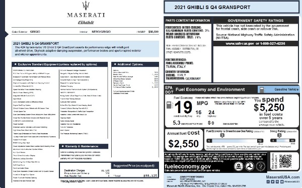 New 2021 Maserati Ghibli S Q4 GranSport for sale Sold at Bentley Greenwich in Greenwich CT 06830 1