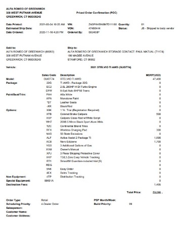 New 2021 Alfa Romeo Stelvio Ti Sport Q4 for sale Sold at Bentley Greenwich in Greenwich CT 06830 2