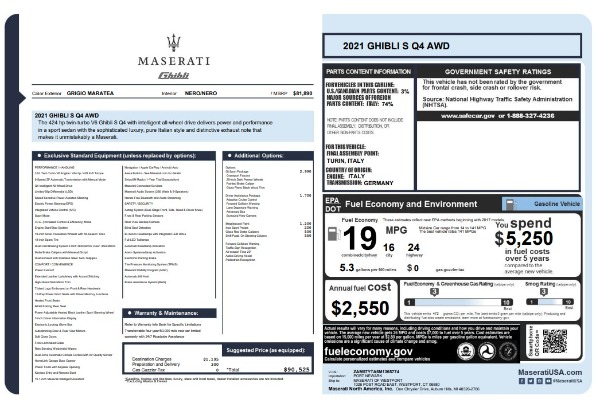 Used 2021 Maserati Ghibli S Q4 for sale Sold at Bentley Greenwich in Greenwich CT 06830 25