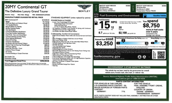 Used 2020 Bentley Continental GT W12 for sale Sold at Bentley Greenwich in Greenwich CT 06830 28