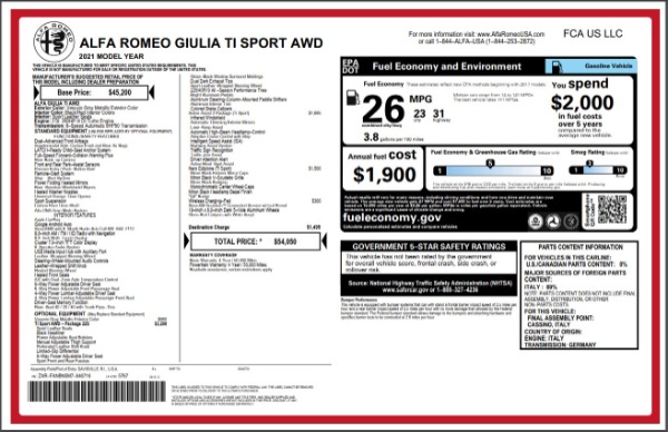 New 2021 Alfa Romeo Giulia Ti Sport for sale Sold at Bentley Greenwich in Greenwich CT 06830 27