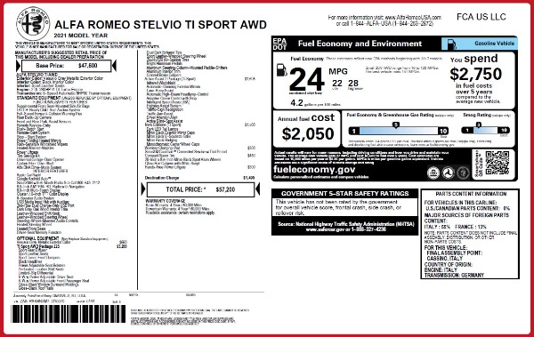 New 2021 Alfa Romeo Stelvio Ti Sport Q4 for sale Sold at Bentley Greenwich in Greenwich CT 06830 2