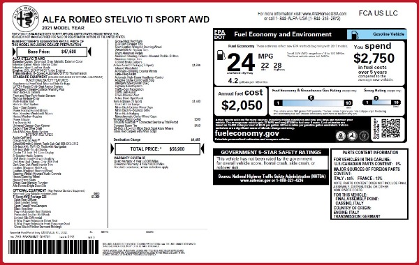 New 2021 Alfa Romeo Stelvio Ti Sport Q4 for sale Sold at Bentley Greenwich in Greenwich CT 06830 24