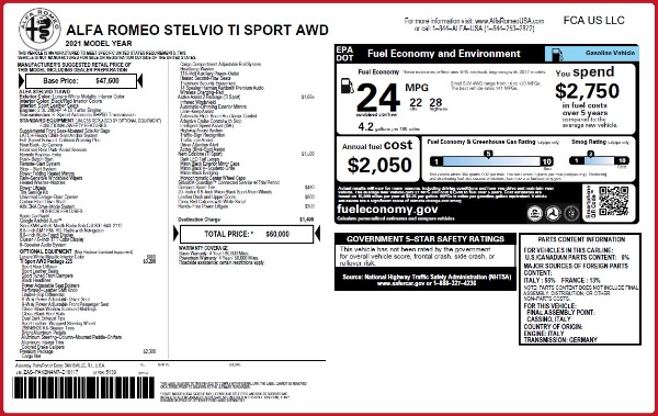 New 2021 Alfa Romeo Stelvio Ti Sport Q4 for sale Sold at Bentley Greenwich in Greenwich CT 06830 2