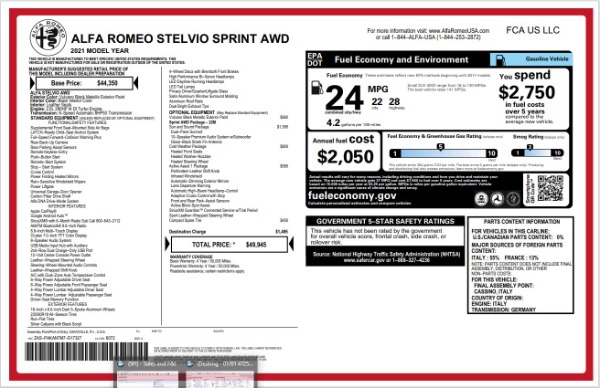 New 2021 Alfa Romeo Stelvio Q4 for sale Sold at Bentley Greenwich in Greenwich CT 06830 21