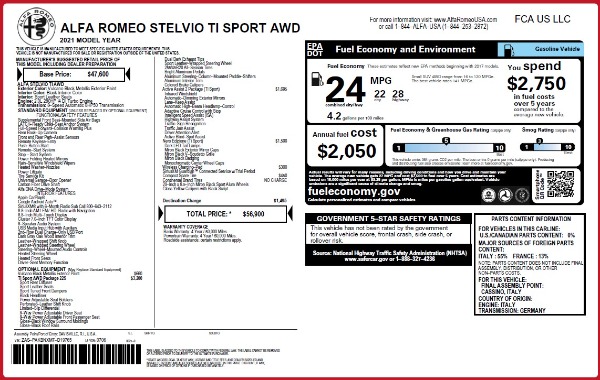 New 2021 Alfa Romeo Stelvio Ti Sport Q4 for sale Sold at Bentley Greenwich in Greenwich CT 06830 23