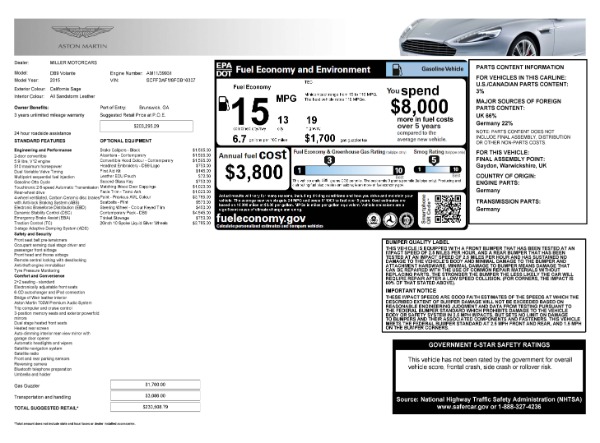 Used 2015 Aston Martin DB9 Volante for sale Sold at Bentley Greenwich in Greenwich CT 06830 7