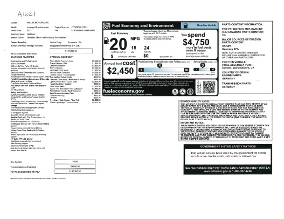 New 2021 Aston Martin Vantage Roadster for sale Sold at Bentley Greenwich in Greenwich CT 06830 26