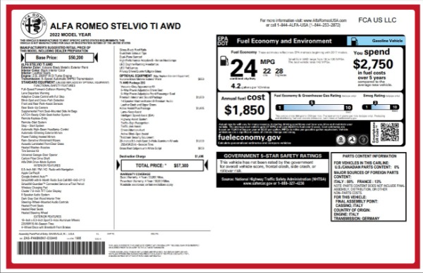 New 2022 Alfa Romeo Stelvio Ti for sale $57,300 at Bentley Greenwich in Greenwich CT 06830 2