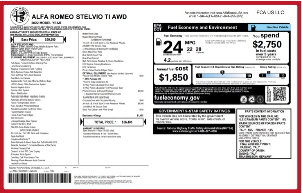 New 2022 Alfa Romeo Stelvio Ti for sale Call for price at Bentley Greenwich in Greenwich CT 06830 22