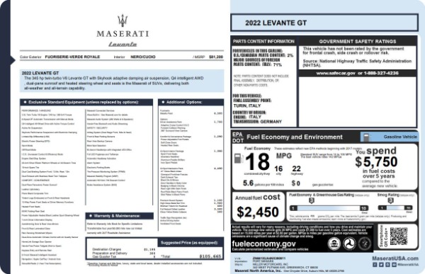New 2022 Maserati Levante GT for sale $105,665 at Bentley Greenwich in Greenwich CT 06830 21