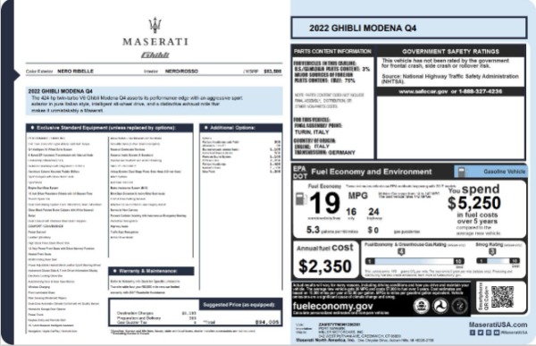 New 2022 Maserati Ghibli Modena Q4 for sale $84,457 at Bentley Greenwich in Greenwich CT 06830 28