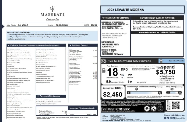 New 2022 Maserati Levante Modena for sale $112,575 at Bentley Greenwich in Greenwich CT 06830 28