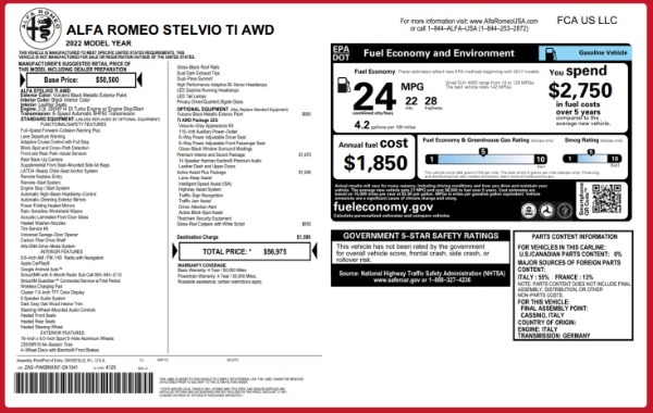 New 2022 Alfa Romeo Stelvio Ti for sale $56,975 at Bentley Greenwich in Greenwich CT 06830 22