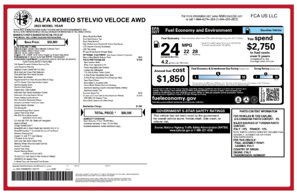 Used 2022 Alfa Romeo Stelvio Veloce for sale $32,900 at Bentley Greenwich in Greenwich CT 06830 25