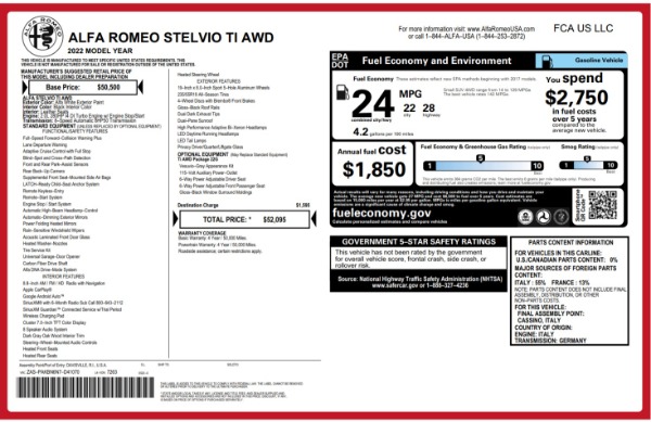 New 2022 Alfa Romeo Stelvio Ti for sale $52,095 at Bentley Greenwich in Greenwich CT 06830 27