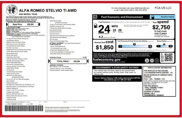 New 2022 Alfa Romeo Stelvio Ti for sale Sold at Bentley Greenwich in Greenwich CT 06830 27