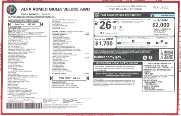 New 2022 Alfa Romeo Giulia Veloce for sale Sold at Bentley Greenwich in Greenwich CT 06830 25