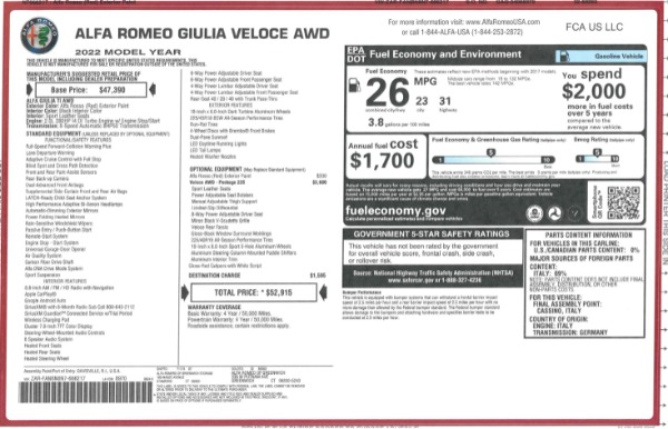 Used 2022 Alfa Romeo Giulia Veloce for sale $29,900 at Bentley Greenwich in Greenwich CT 06830 25