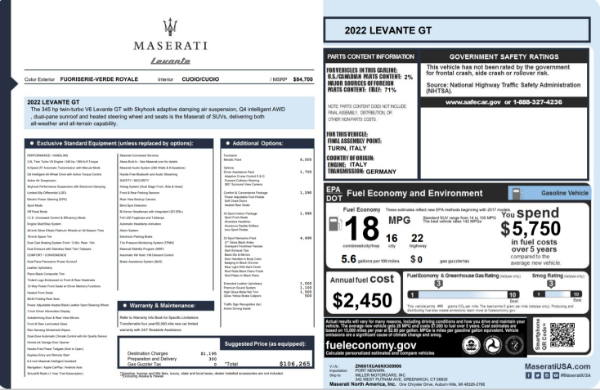 New 2022 Maserati Levante GT | Greenwich, CT