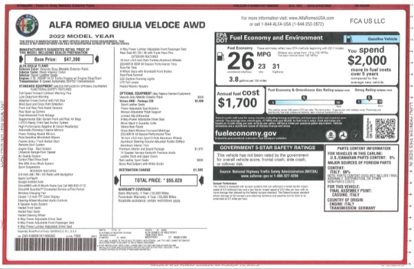 New 2022 Alfa Romeo Giulia Veloce for sale Sold at Bentley Greenwich in Greenwich CT 06830 2