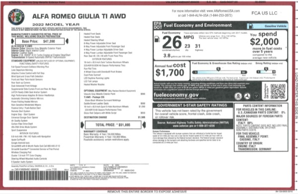 New 2022 Alfa Romeo Giulia Ti for sale Sold at Bentley Greenwich in Greenwich CT 06830 2