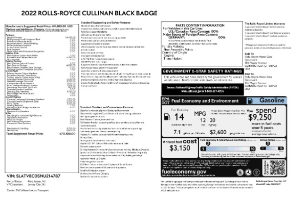 New 2022 Rolls-Royce Cullinan Black Badge for sale Sold at Bentley Greenwich in Greenwich CT 06830 26