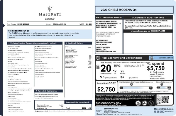 New 2023 Maserati Ghibli Modena Q4 for sale $112,495 at Bentley Greenwich in Greenwich CT 06830 26