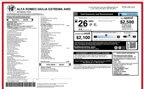 New 2023 Alfa Romeo Giulia Estrema for sale $60,610 at Bentley Greenwich in Greenwich CT 06830 24