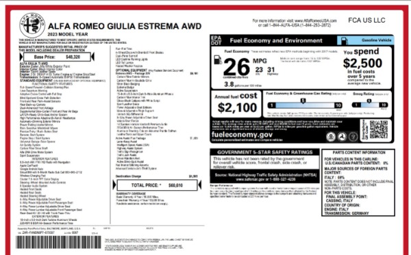 New 2023 Alfa Romeo Giulia Estrema for sale $55,610 at Bentley Greenwich in Greenwich CT 06830 24