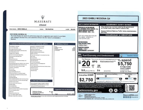New 2023 Maserati Ghibli Modena Q4 for sale $89,847 at Bentley Greenwich in Greenwich CT 06830 15